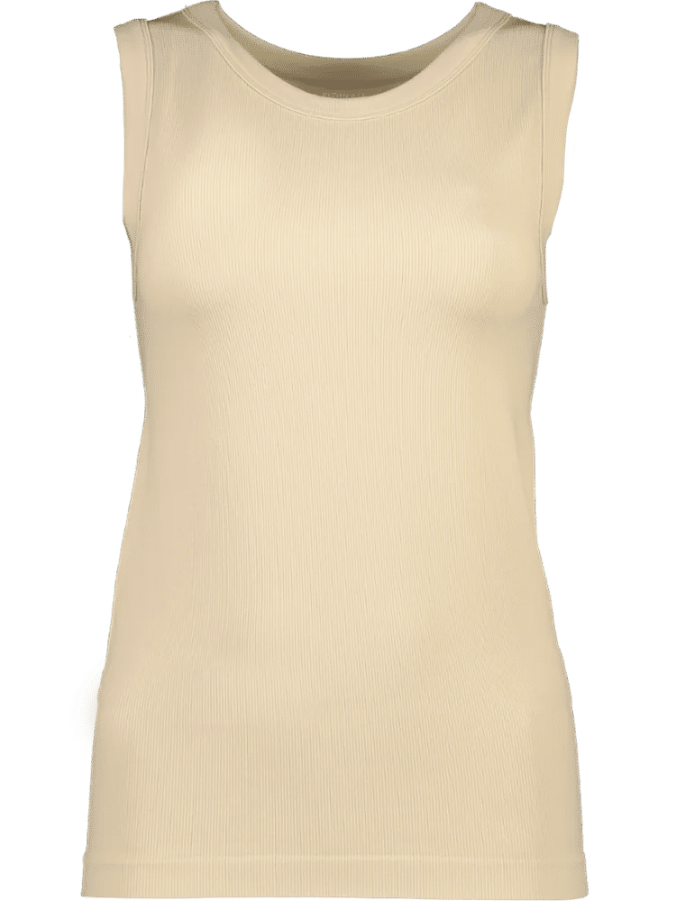 Cream Ribbed Vest