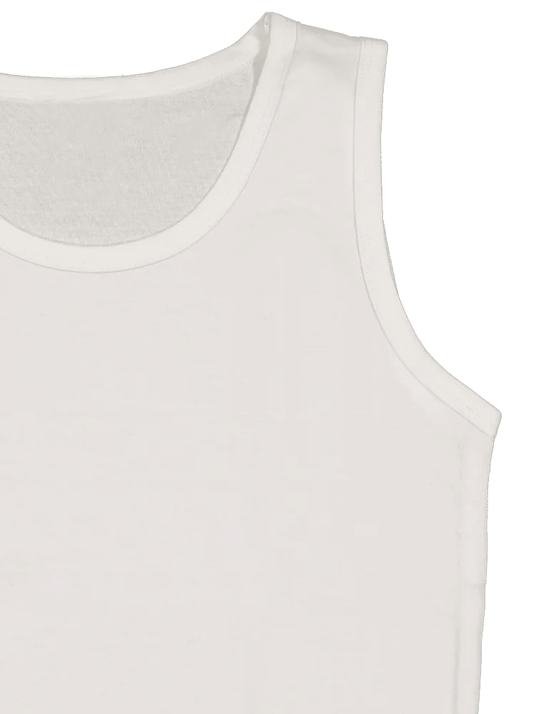Classic White Cotton Sleeveless Vest (2)