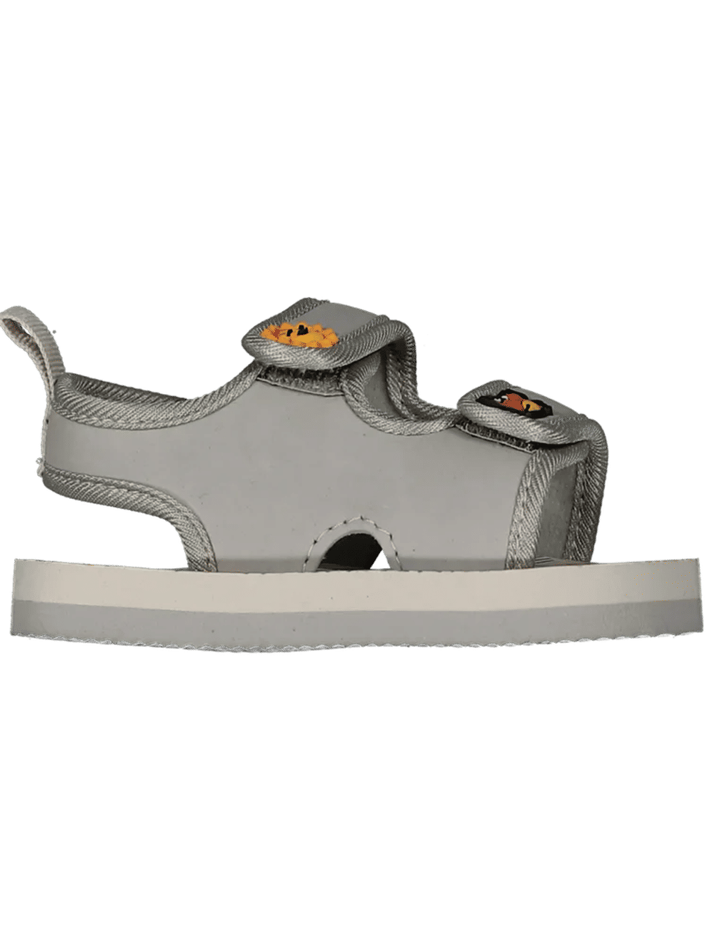 Grey Decorative Strap Sandals
