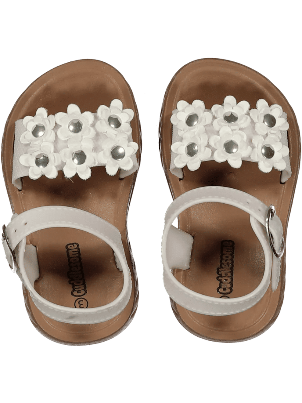 Floral Detail White Sandals (2)