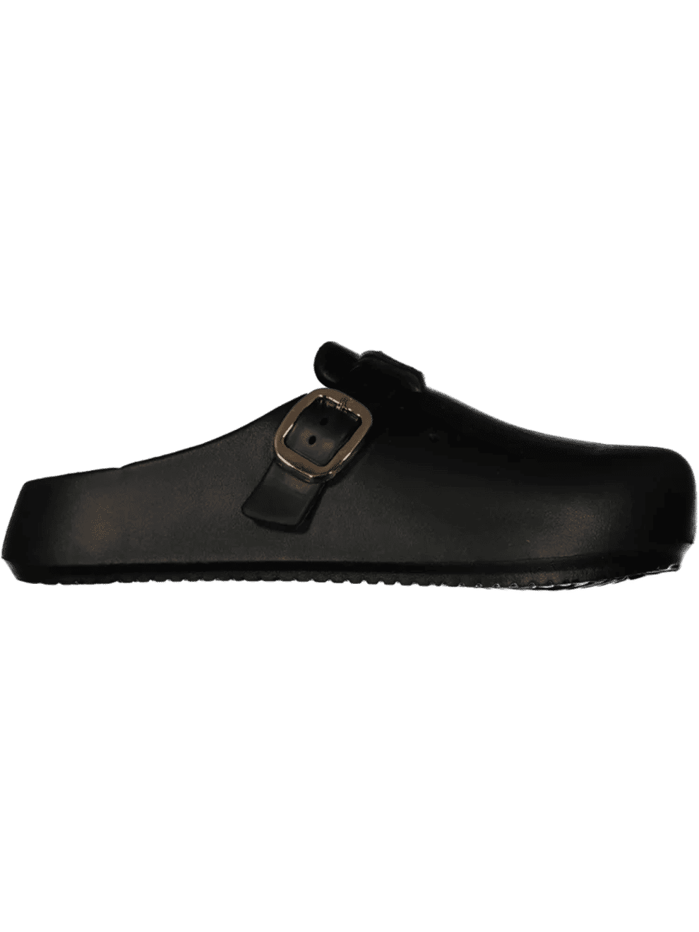 Black Buckle Moulded Sandal
