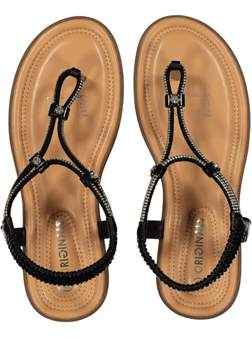Embellished Black Sandals