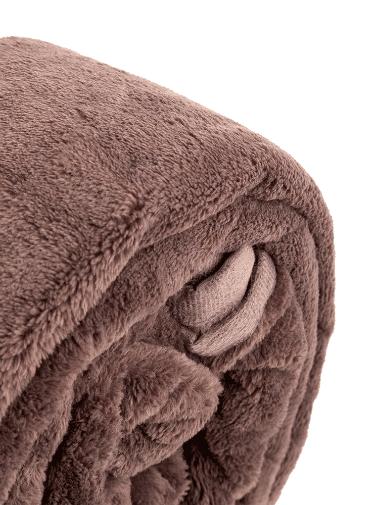 Queen Velvet Plush Blanket Brown (1)
