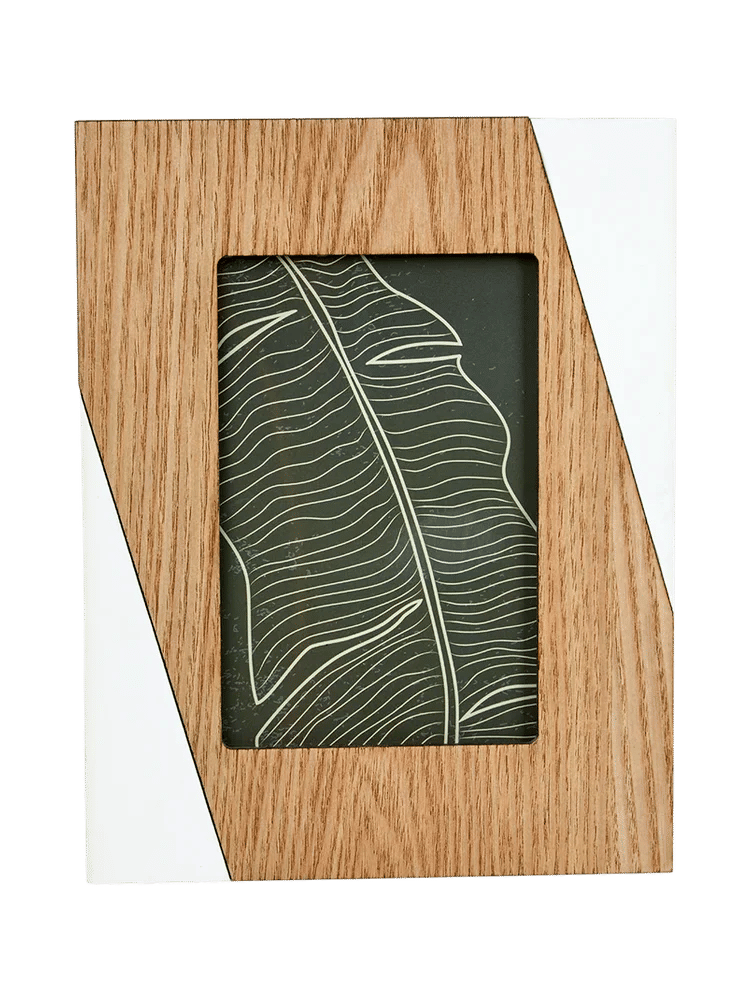 Geometric Wood Effect Photo Frame (Colour/Design May Vary) (1)