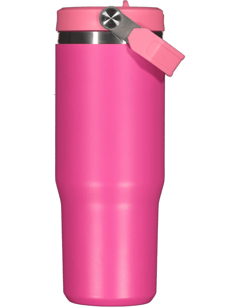 Pink Stainless Steel Bottle With Flip Straw 890ml (1)