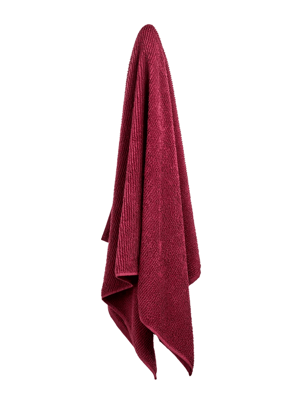 Deep Red Textured Bath Towel