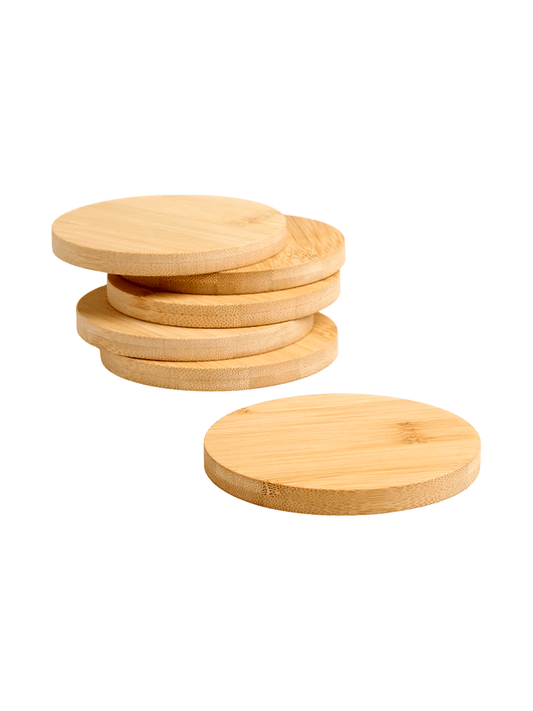 6 Piece Bamboo Coaster Set (2)