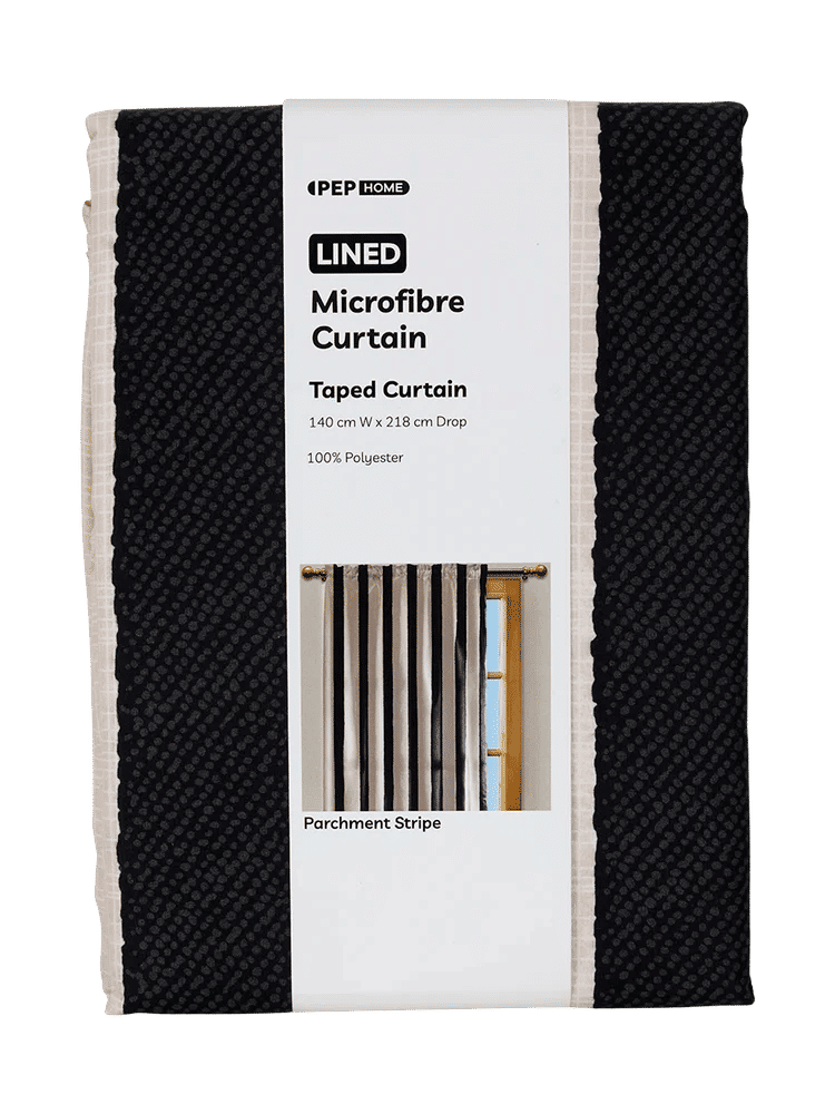 Parchment Stripe Lined Curtain