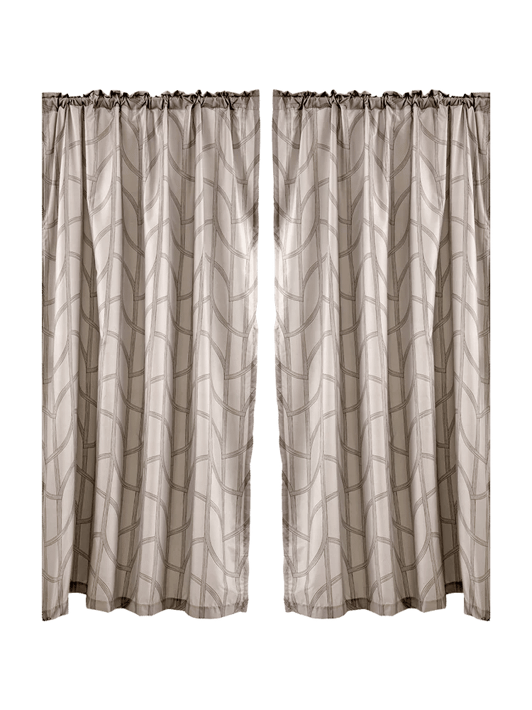 2 Pack Grey Abstract Microfibre Taped Curtains (1)