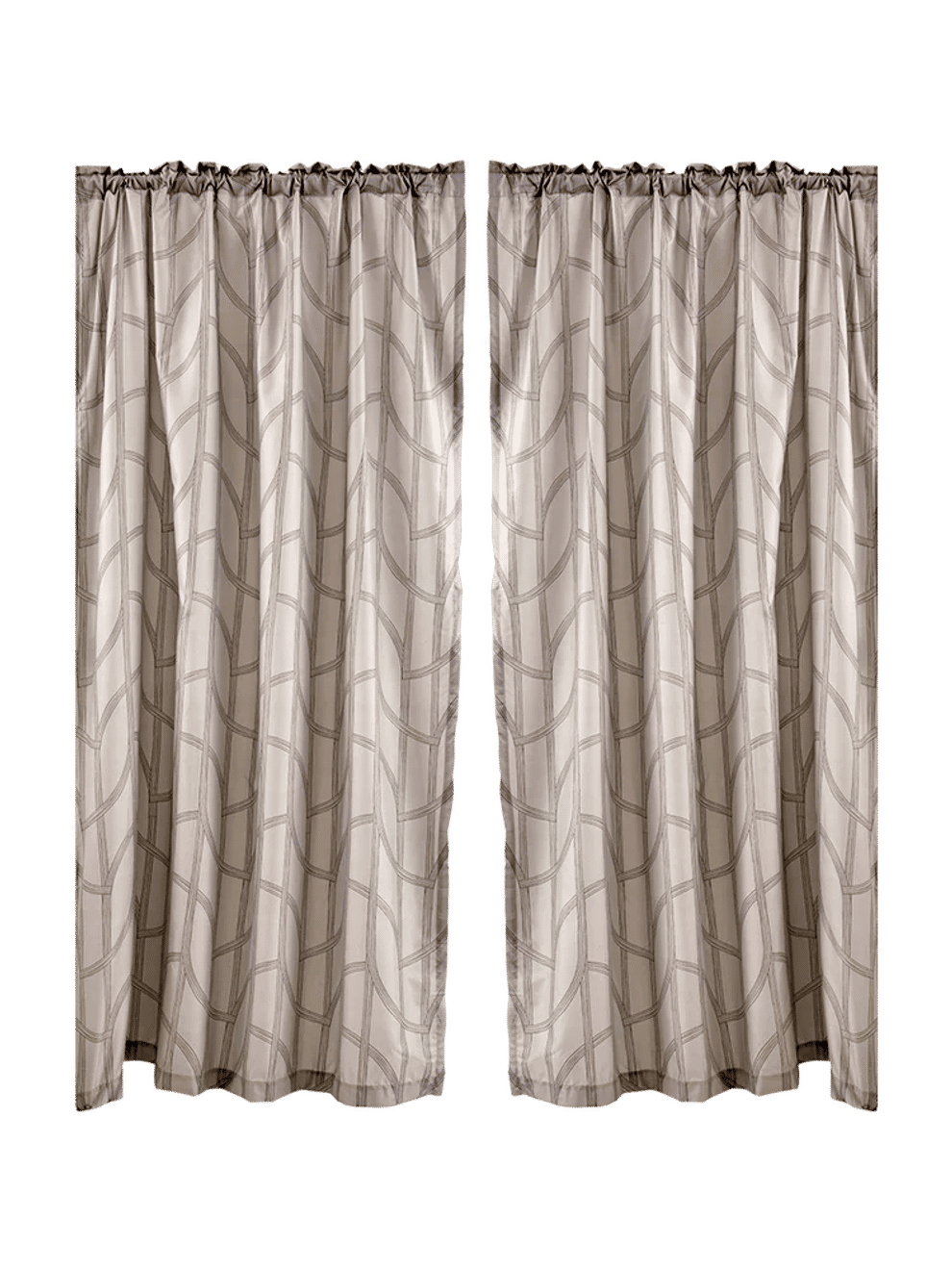 2 Pack Grey Abstract Microfibre Taped Curtains (1)