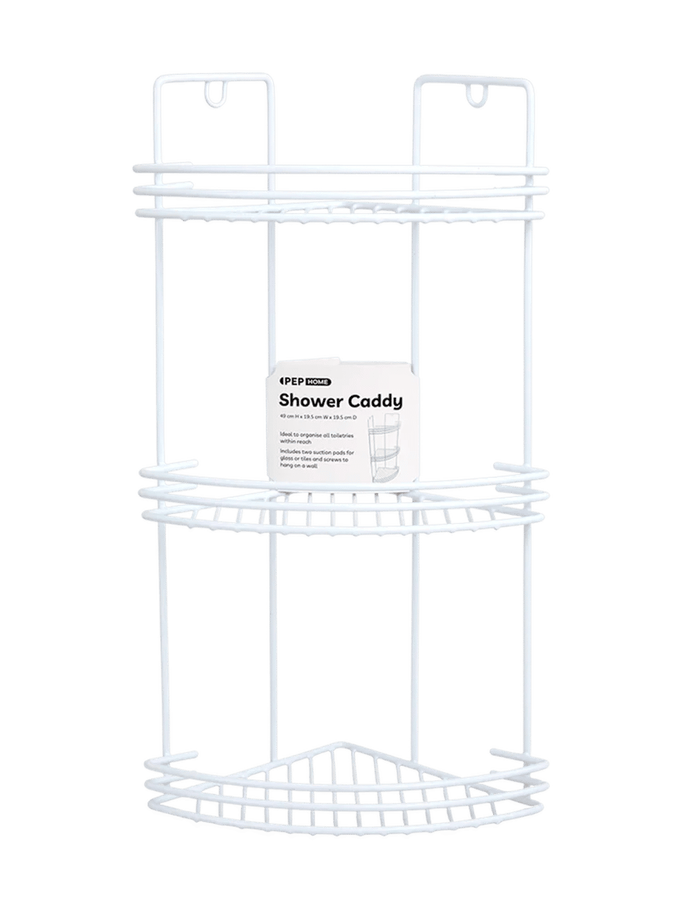 Three Tier White Wire Shower Caddy