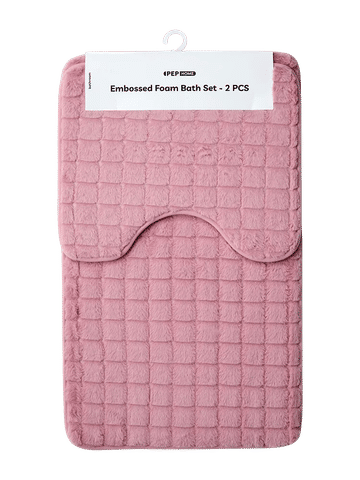 2-Piece Embossed Foam Bath Mat Set