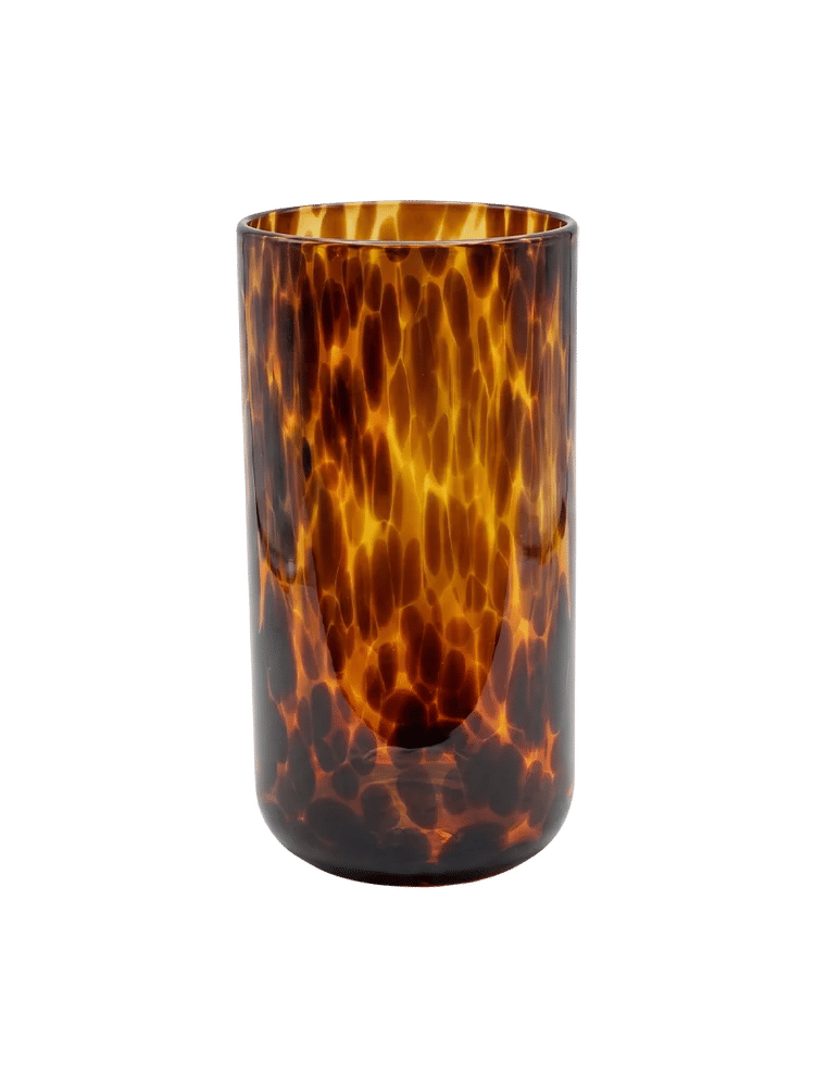 Tortoiseshell Pattern Glass Tumbler  15.5cm (Assorted) (1)