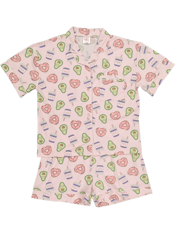 Pink Avocado Print Pyjama Set