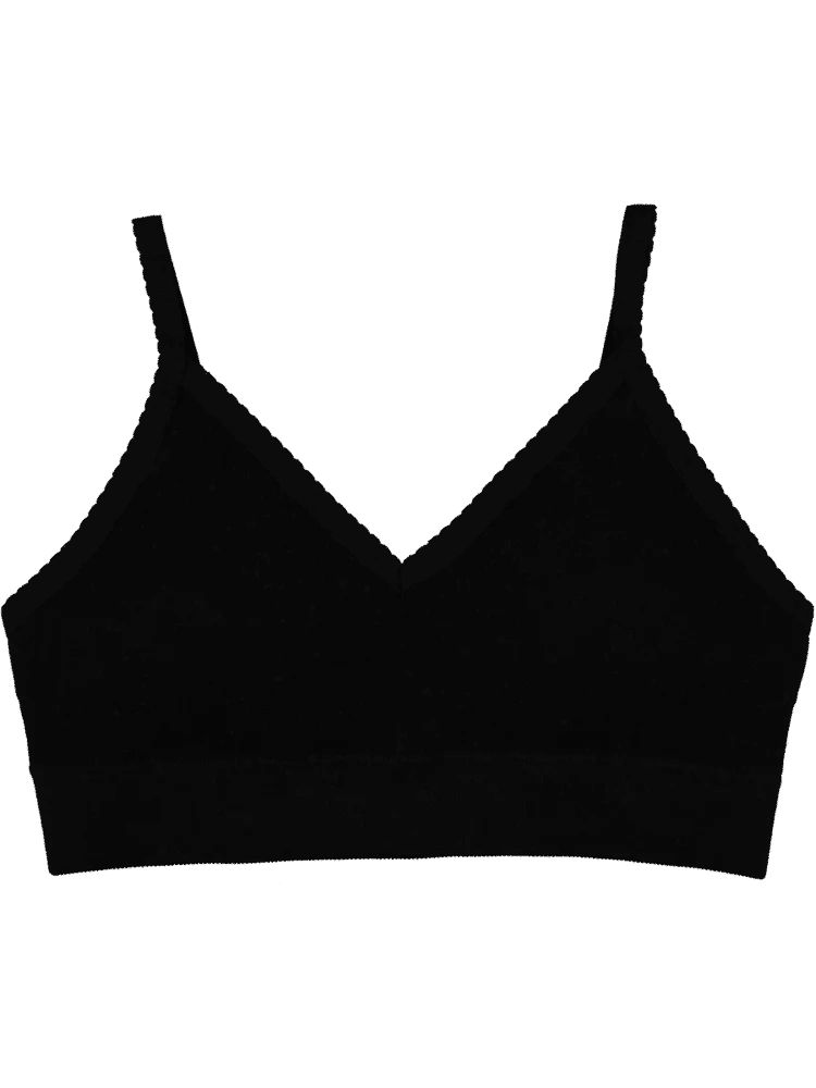 Seamless Black V-Neck Crop Top