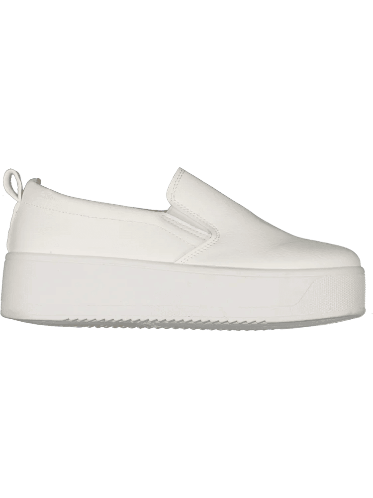 White Platform Slip-On Sneakers