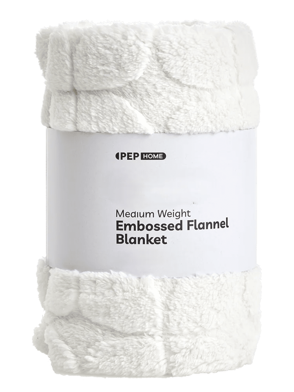 Three Quarter White Embossed Flannel Blanket