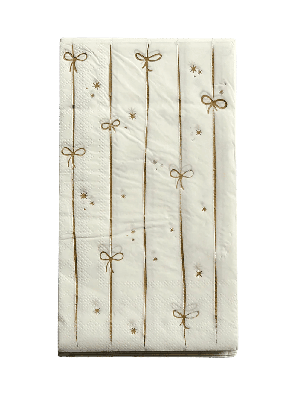 White Paper Serviettes With Gold Bows