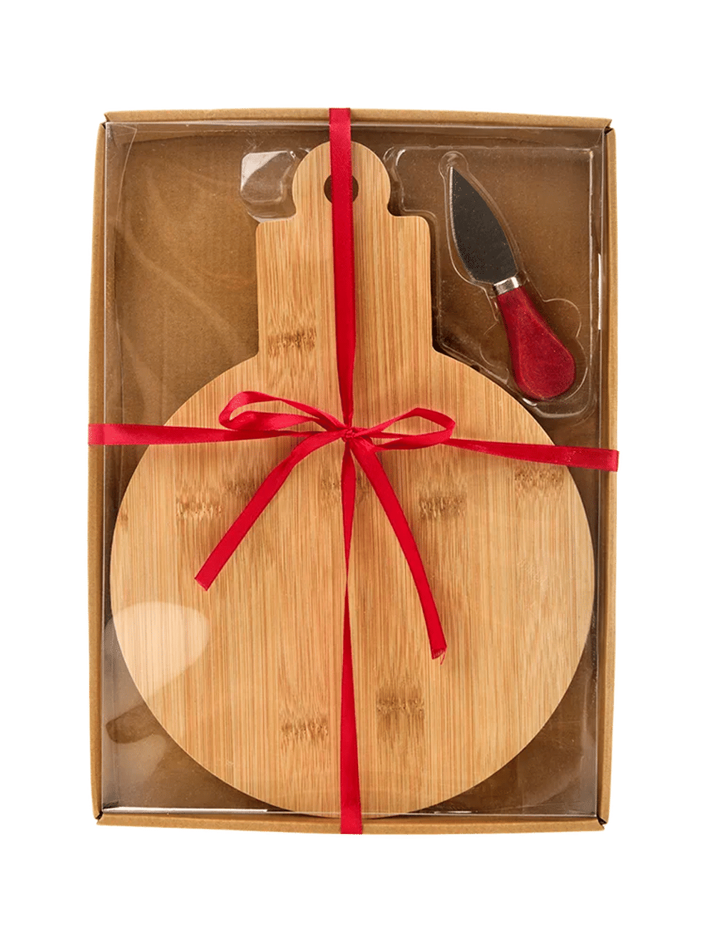 Round Bamboo Cheese Board and Knife  32cm (1)