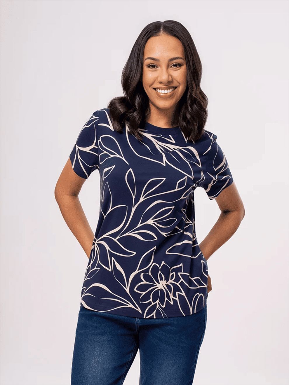 Floral Print Cotton T-Shirt