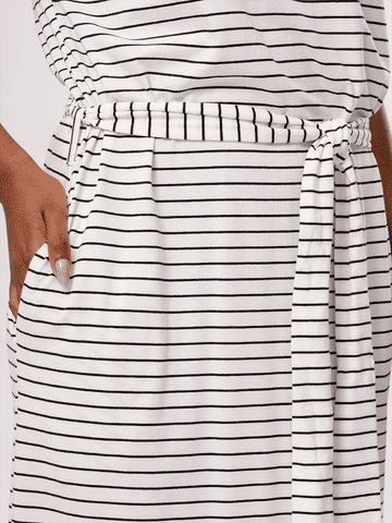 Striped Poplin Midi Dress