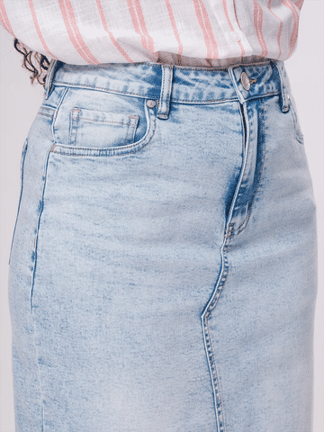 Light Wash Denim Maxi Skirt