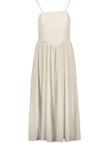 White Pleated Smart Dress