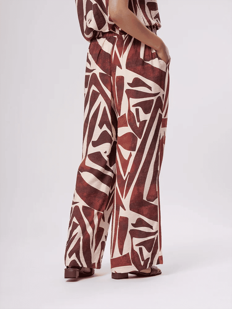 Abstract Print Wide Leg Trousers (2)