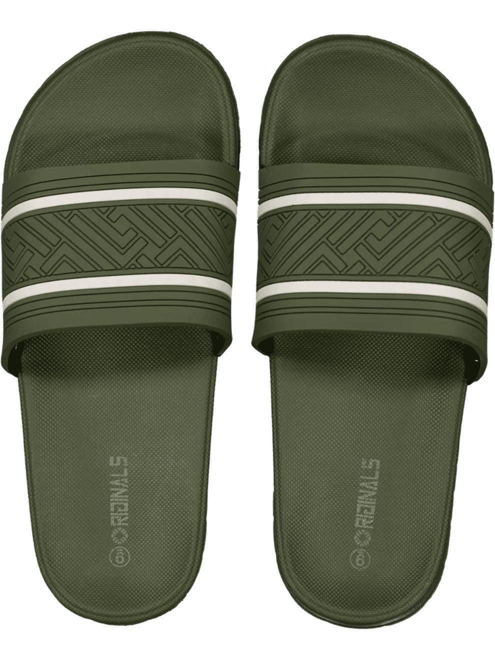Olive Geometric Print Slides (2)