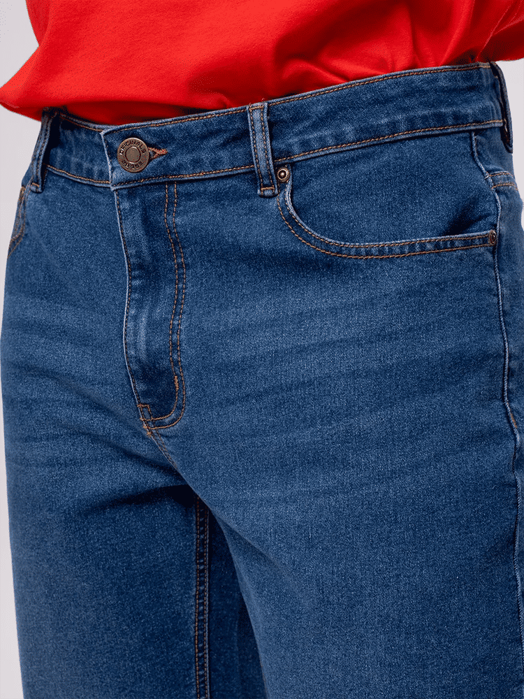 Denim Shorts With Roll-Up Hem (1)