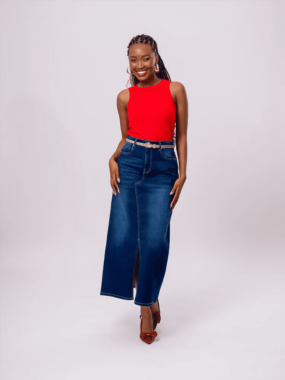 Ribbed Red Sleeveless Vest Top (3)
