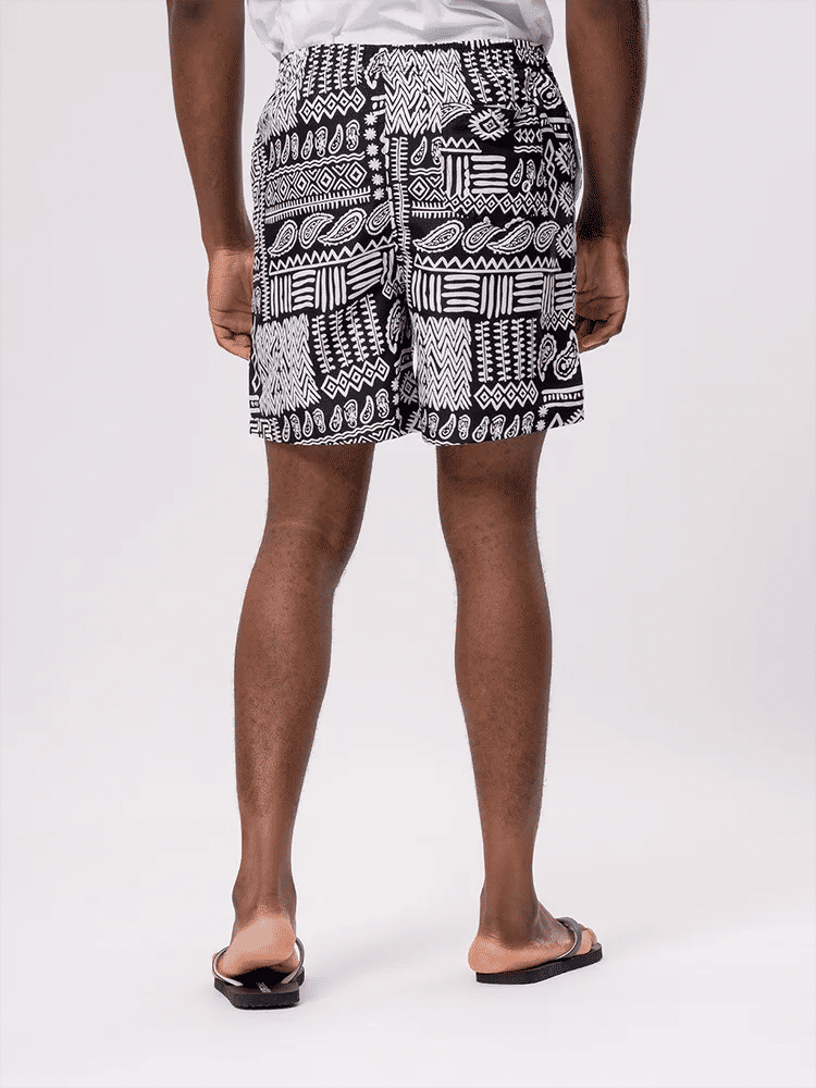 Monochrome Patterned Swim Shorts (2)