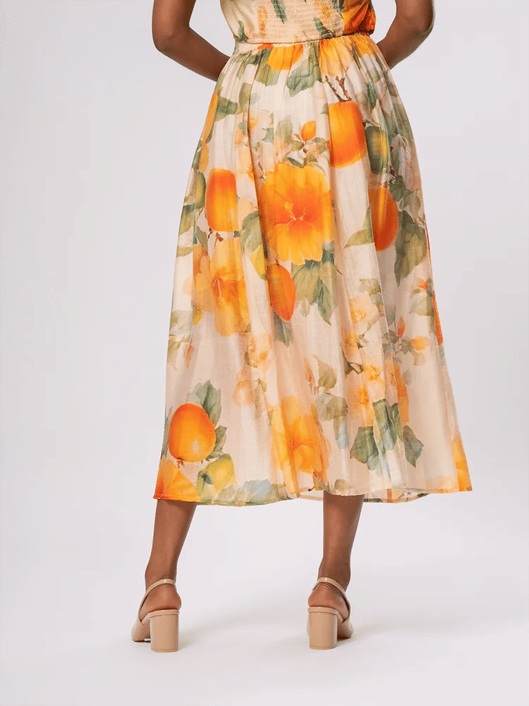 Floral Print Midi Skirt (2)