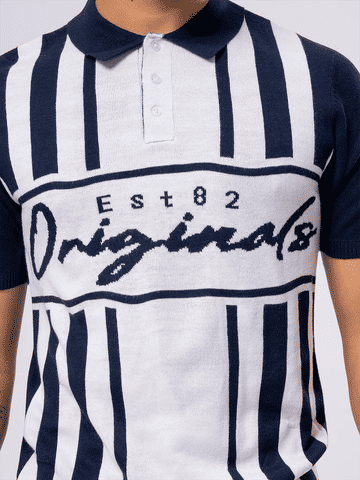Striped Knit Golf Shirt