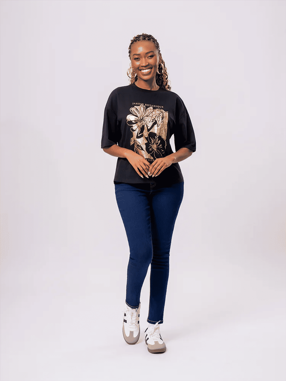 Black Floral Graphic T-Shirt (3)