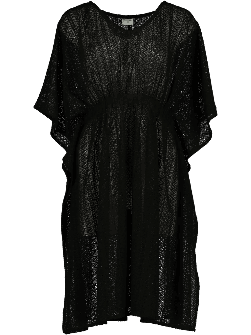 Black V-Neck Crochet Kaftan