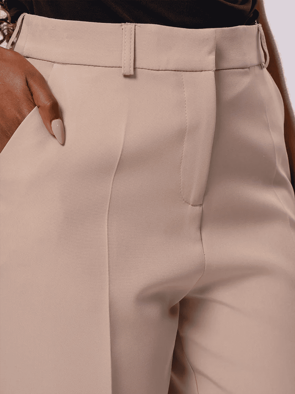 Beige Tailored Smart Trousers (5)