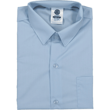 Light Blue Long Sleeve High Raised Collar Shirt