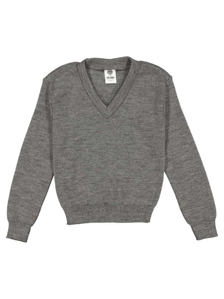 School Jersey V-Neck Grey