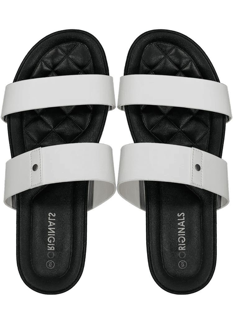 White Comfort Mule Sandals