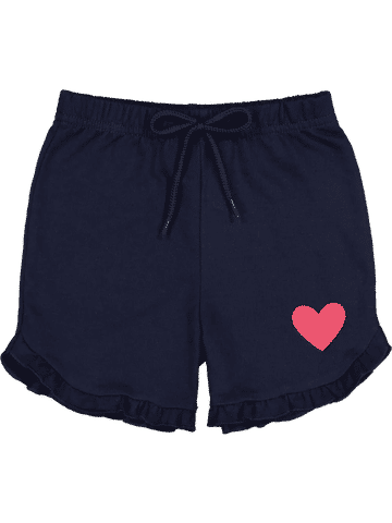 Navy Heart Print Shorts