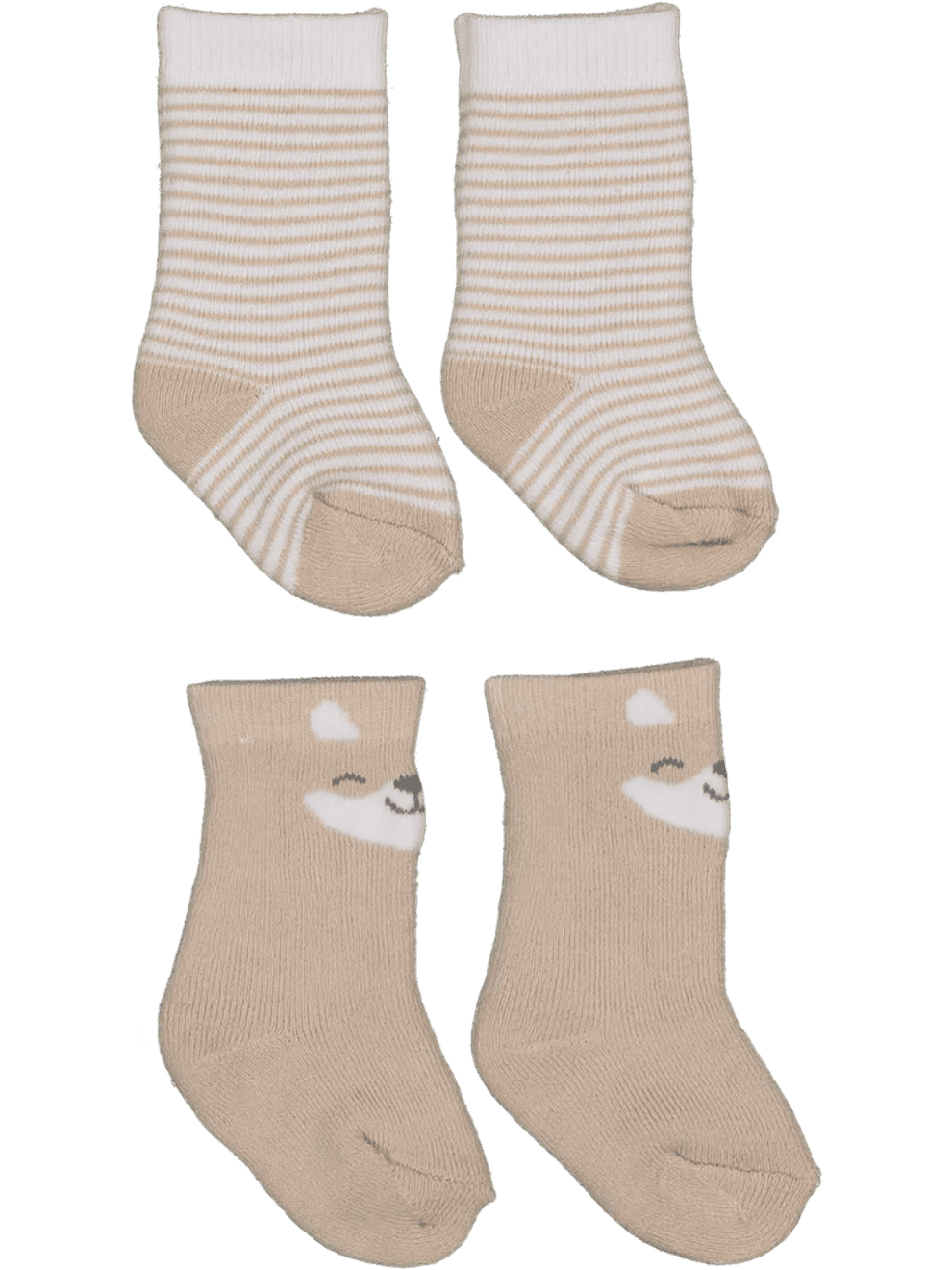 2-Pack Beige Fox Towel Socks