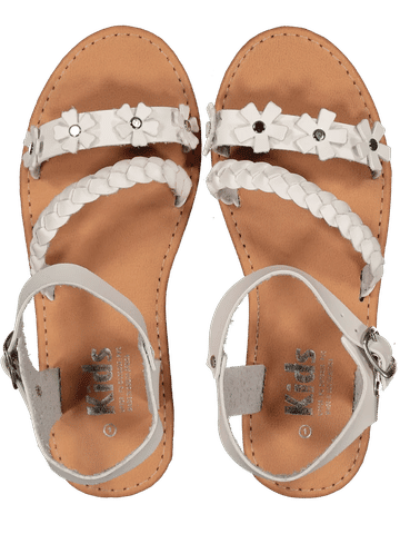 White Buckle Strapped Sandals