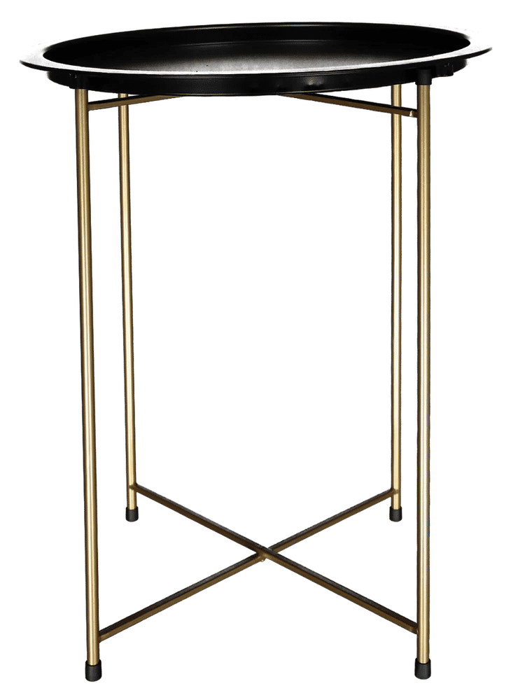 Round Gold And Black Metal Table