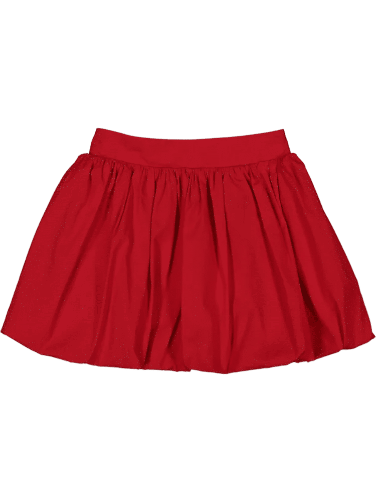 Red Woven Mini Skirt