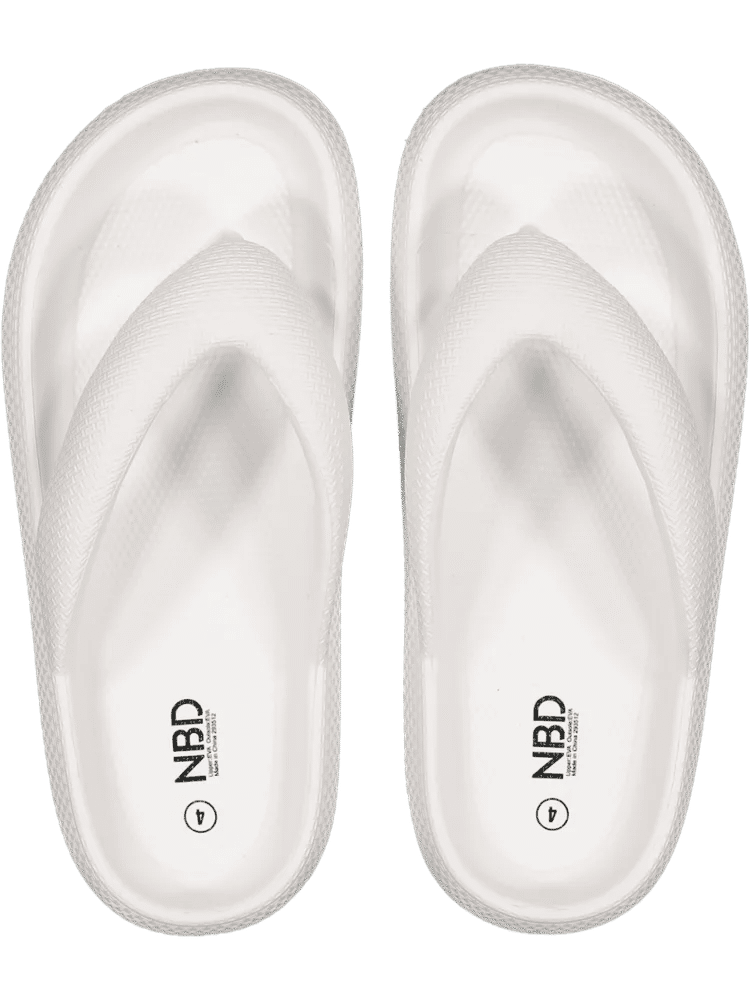 White Moulded Flip Flop Sandals