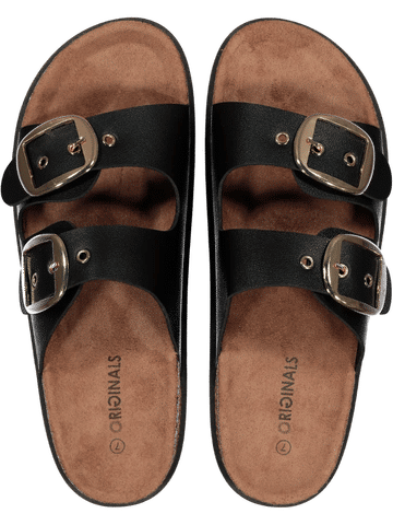 Black Double Strap Sandals