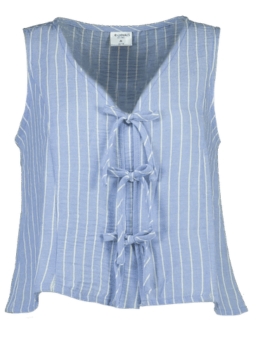 Blue String Tie Woven Vest