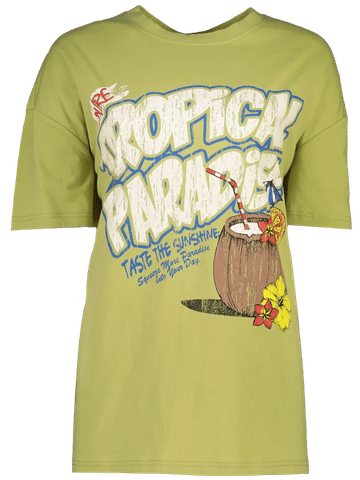 Green Graphic Oversized T-Shirt