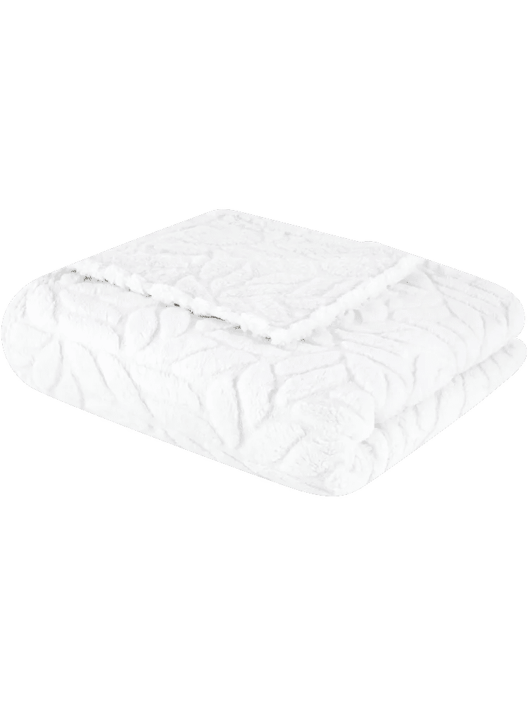 Double Embossed Flannel Cream Blanket